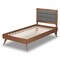 Baxton Studio Linn Mid-Century Dark Grey Fabric Upholstered and Walnut Brown Finished Wood Platform Bed-Twin 191-11534-11159-ZORO - alternate 2